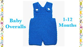 Easy baby boy overalls / shortalls / romper / shortie for 1-12 months by Crochet for Baby #128