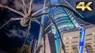Giant Spider Sculpture/Maman - Patung Laba Laba Raksasa Tinggi 30 ft Lebar 33ft di Tokyo 4K