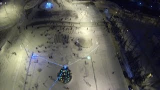 Уфа, горки возле Телецентра, вид сверху, 11 января 2014 г.