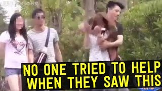 Social Experiment Shows That NOBODY Would HELP Woman Being Abducted In China