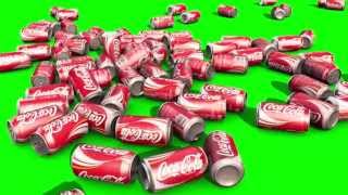 Green Screen Cans of Coke Coca Cola Explosion HD - Footage PixelBoom