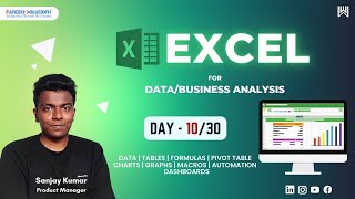 Excel Master Class - Day 10/30 - Sanjay Kumar