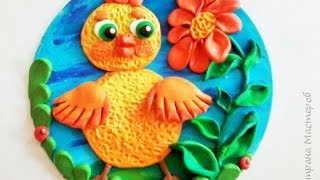 Картина из пластилина. Цыпленок. Мастер - класс.