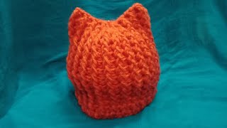 Crochet cat ear cap for 3-7 years baby
