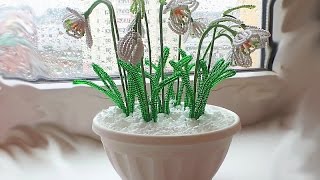 Подснежники из бисера./Snowdrops Bead