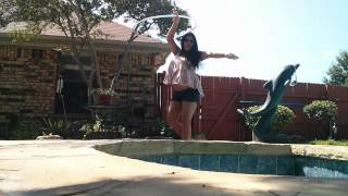 5 Months Pregnant- Hooping by the Pool
