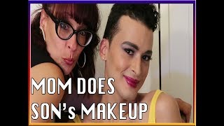 MOTHER APPLIES SON'S MAKEUP --- TURNED CROSSDRESSER//DRAG QUEEN.