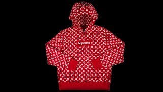 Supreme x Louis Vuitton Box Logo Hoodies Red Monogram From Beyourjordans.CA
