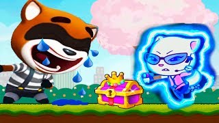 ГОВОРЯЩИЙ ТОМ БЕГ ЗА СЛАДОСТЯМИ #32 ДРУЗЬЯ Анджела Мультфильм! Мультик игра   Talking Tom Candy Run