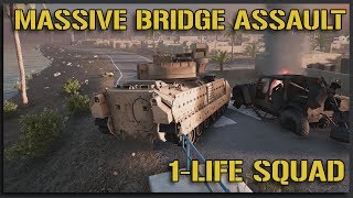 MASSIVE 1-LIFE BRIDGE ASSAULT - 40v40 Squad Gameplay