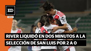 River le ganó 2-0 a la Selección de San Luis en La Pedrera