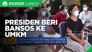Presiden Beri Bansos ke UMKM & Targetkan Vaksinasi Penduduk Indonesia 70% pada Akhir 2021