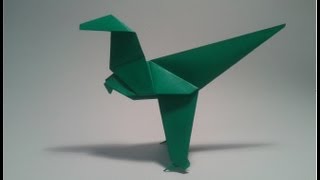 Origami: How to make an easy dinosaur (velociraptor)