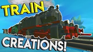 STEAM TRAIN, PASSENGER TRAIN, TRAIN TILES and MORE! - Scrap Mechanic Creations Gameplay -Train Build
