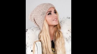 Шапка спицами-мода этого года.Вязаная шапка для женщин.Модная шапка