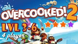 Overcooked 2 Level 3-6 4 stars 4 Player Co-op (Completed)
