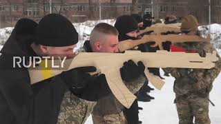 Ukraine: Volunteers train with wooden assault rifles amid growing Russia tensions
