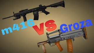 m416 vs groza gun compression pubg mobile