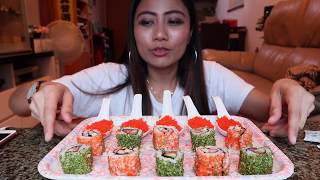 MUKBANG TOBIKO SUSHI + TOBIKO RAW EGGS || MUKBANG HONGKONG