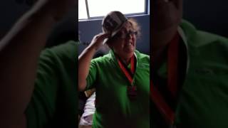 Grandma showing Grandson she can rap!