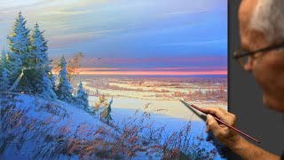 "Уединение" Зимний пейзаж. Акрил. Художник-композитор Юшкевич Виктор Н.