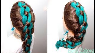 ПРИЧЕСКА В ШКОЛУ КОСА С КАНЕКАЛОНОМ|ЦВЕТНЫЕ КОСЫ |ПРИЧЕСКИ Beautiful Hairstyles Zaitova|Xtrend Hair