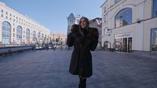 Парка с натуральным мехом песца под соболь