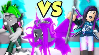 WHO CAN GET A DOUBLE MOON PET FIRST in Roblox Saber Simulator!