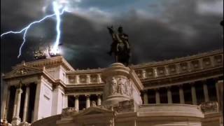 The Rome arena was instantly destroyed by lightning