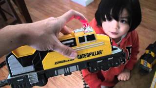Toy Trains for Kids: Unboxing Construction Model Railway Train (CAT)