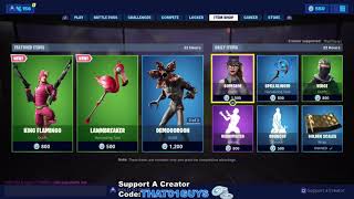 NEW ITEM SHOP FORTNITE X STRANGER THINGS SKIN GIVEAWAY KING FLAMINGO SKIN GIFTING FORTNITE SKINS