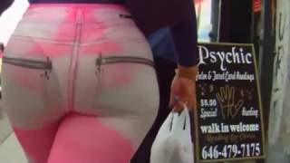 Beautiful Booty walking on the street