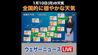 【夜の1分天気】あす1月10日(月)の天気 #Shorts