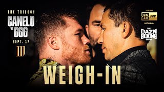 Canelo Alvarez vs. Gennadiy 'GGG' Golovkin Weigh-In Livestream & DBS Live From Las Vegas, Nevada