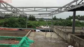Thi công mái bạt xếp tại Vinh, Thi công mái xếp lượn sóng Nghệ An - Hà Tĩnh