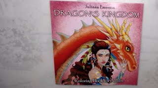 Flip thru adult coloring book Dragons Kingdom by Juliana Emerson