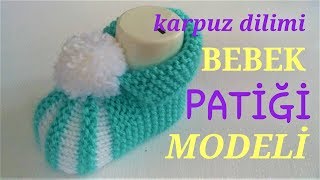 karpuz dilimi bebek patiği yapılışı( अनुवाद में anuvaad mein) in translation