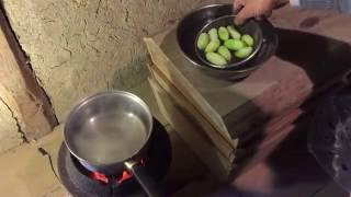天蚕糸の生糸を紡ぐ手順