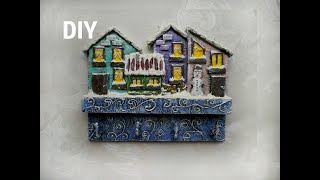 Ключница "ЗИМНИЕ ДОМИКИ"\ Мастер-класс #ключница #домики