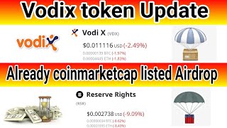 Already coinmarketcap listed Airdrop/Vodix update