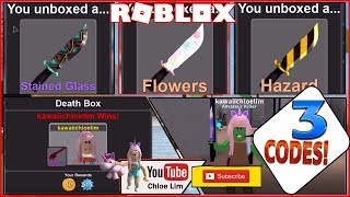 Roblox Murder Simulator Gameplay! 3 Codes and 2 Code Glitches! INFINITE UNIQUE CRATES and KNIVES!