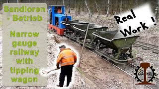 Moorbahn Bad Bramstedt Sandloren-Betrieb / Narrow gauge railway with tipping wagon