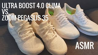 ASMR Adidas Ultra Boost 4.0 Clima vs. Nike Zoom Pegasus 35 (Soft Whispers) | quick ASMR