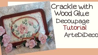 Μικρός δίσκος!Κρακελέ με ξυλόκολλα! Small disc! Crackle with wood glue!