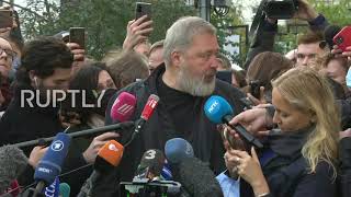 Muratov dedicates Nobel peace prize to journalists who 'sacrificed their lives' for profession