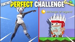 PERFECT GROWTOPIA VS FORTNITE DANCE CHALLENGE (TOP 100 PERFECT TIMING)