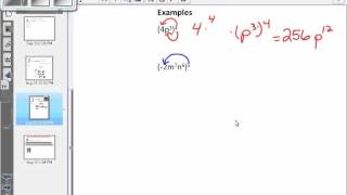 Chapter 1 Lesson 4 Powers of Monomials