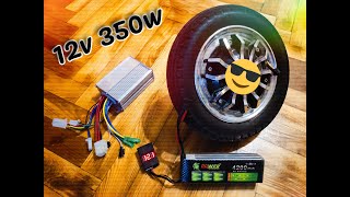 Мотор колесо 36v 350w. Запускаем от 12v. Электросамокат своими руками часть 1