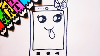КАВАЙНЫЕ РИСУНКИ \ Как Нарисовать милый телефон \ How to Draw a Phone Как нарисовать милые рисунки