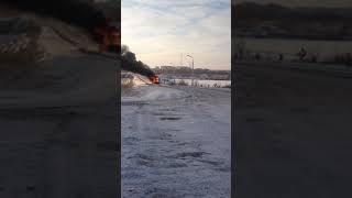 Перед Лисаковским мостом загорелась фура